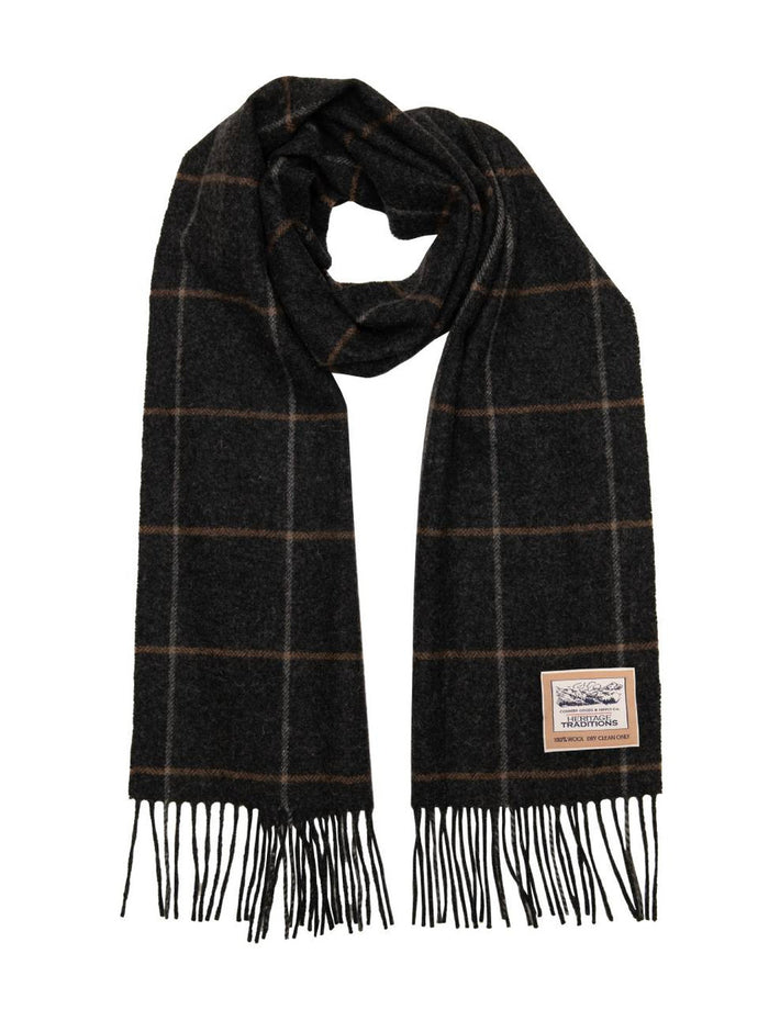 Pure Wool Herringbone Scarf - Grey Box #color_grey-box