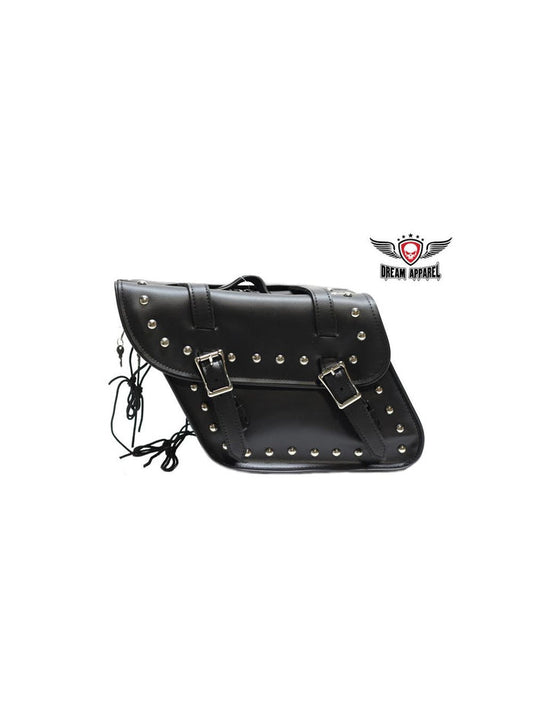 PVC Saddlebag With Studs Black 4056PV: Dimensions - 12" x 6" x 8