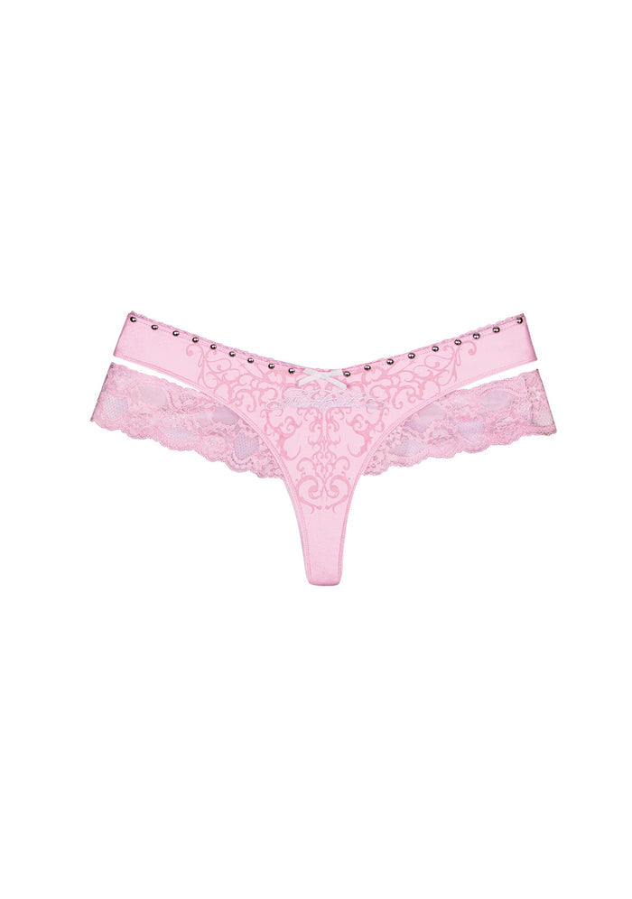REBEL DOUBLE LAYER LACE THONG BABY PINK