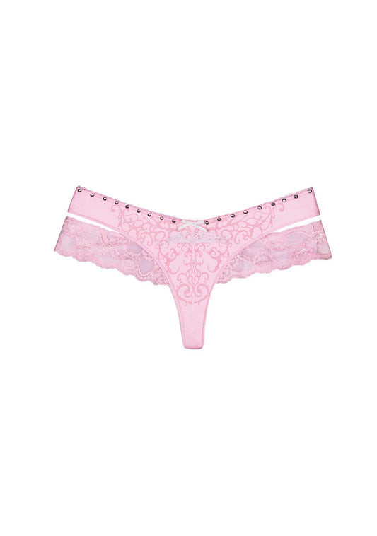 REBEL DOUBLE LAYER LACE THONG BABY PINK