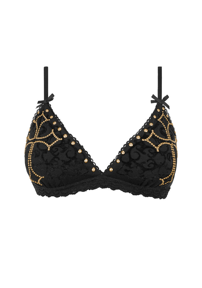 REBEL STUDDED BRALETTE BLACK