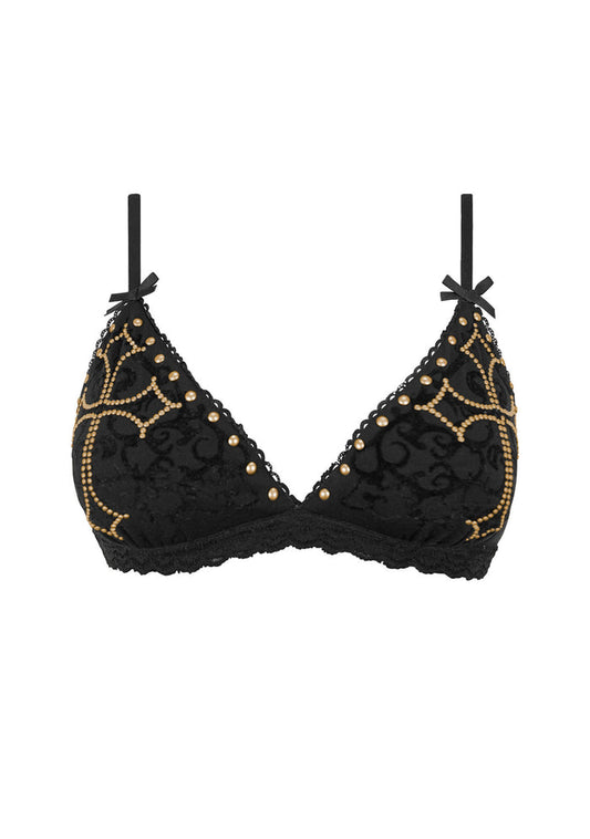 REBEL STUDDED BRALETTE BLACK