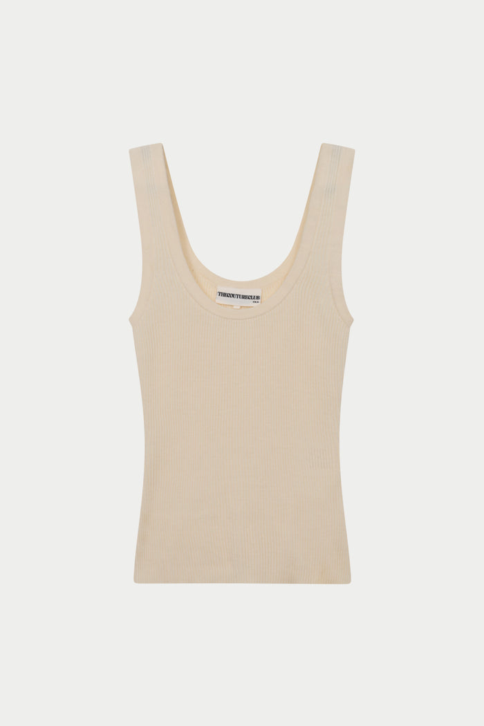 RIBBED VEST TOP - BUTTERMILK