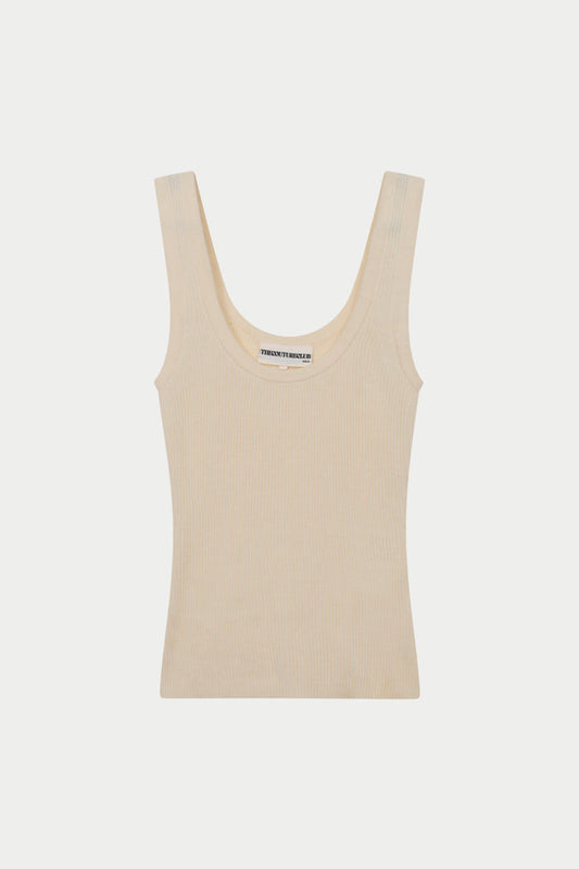 RIBBED VEST TOP - BUTTERMILK