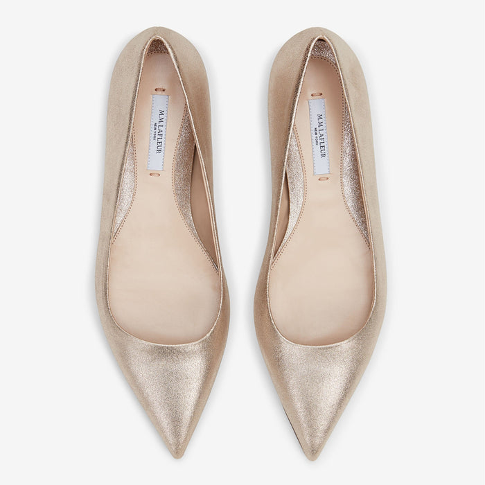 Packshot of Rowan flat in brushed metallic prosecco