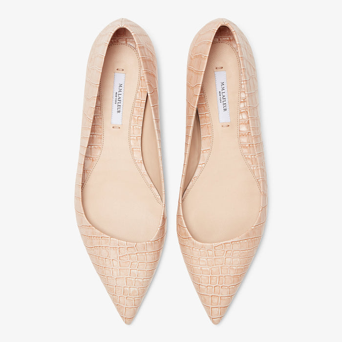 Rowan Flat - Embossed Croc :: Sand