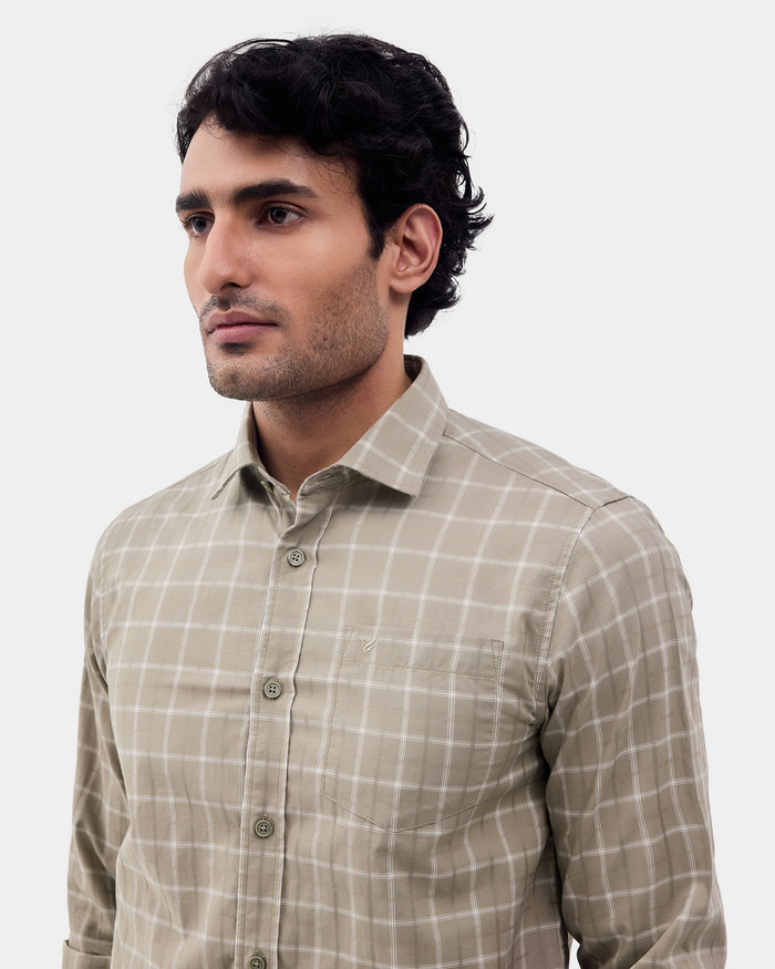 Sage Green Check Shirt - Linster