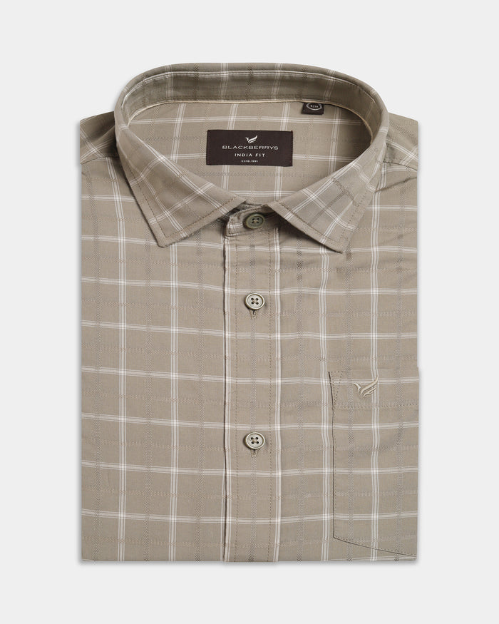 Sage Green Check Shirt - Linster