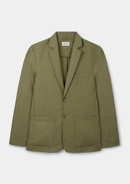 Sage Green Cotton Linen Blazer, Blazer - SIRPLUS