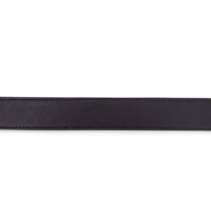 SAINT LAURENT BLACK CROC EMBOSSED BELT - SIZE 75