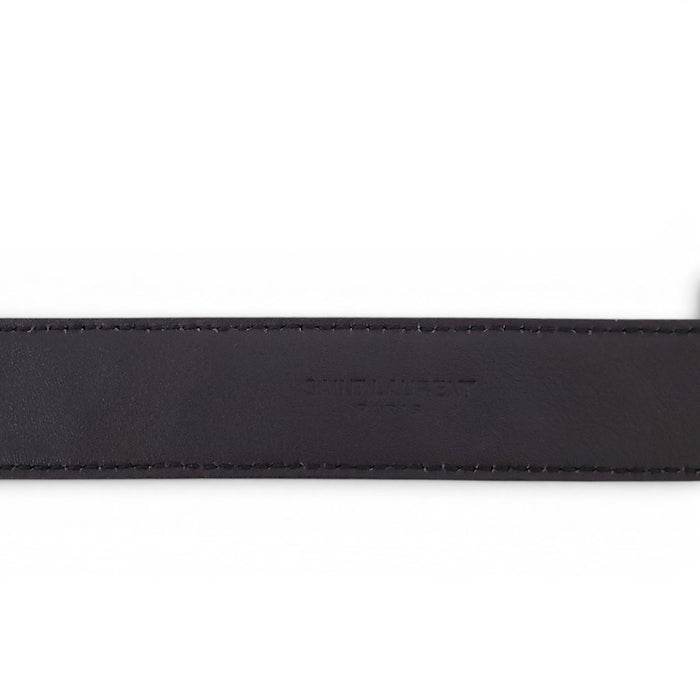 SAINT LAURENT BLACK CROC EMBOSSED BELT - SIZE 75