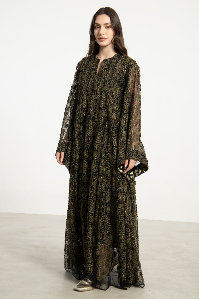 Samara Tulle Olive Dress
