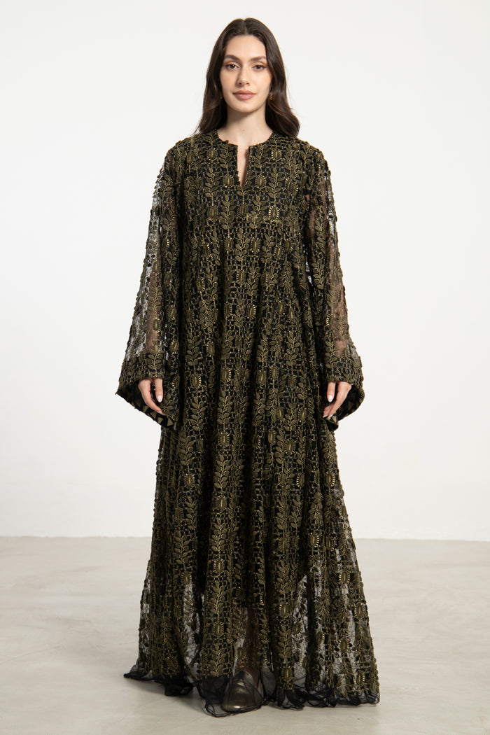 Samara Tulle Olive Dress
