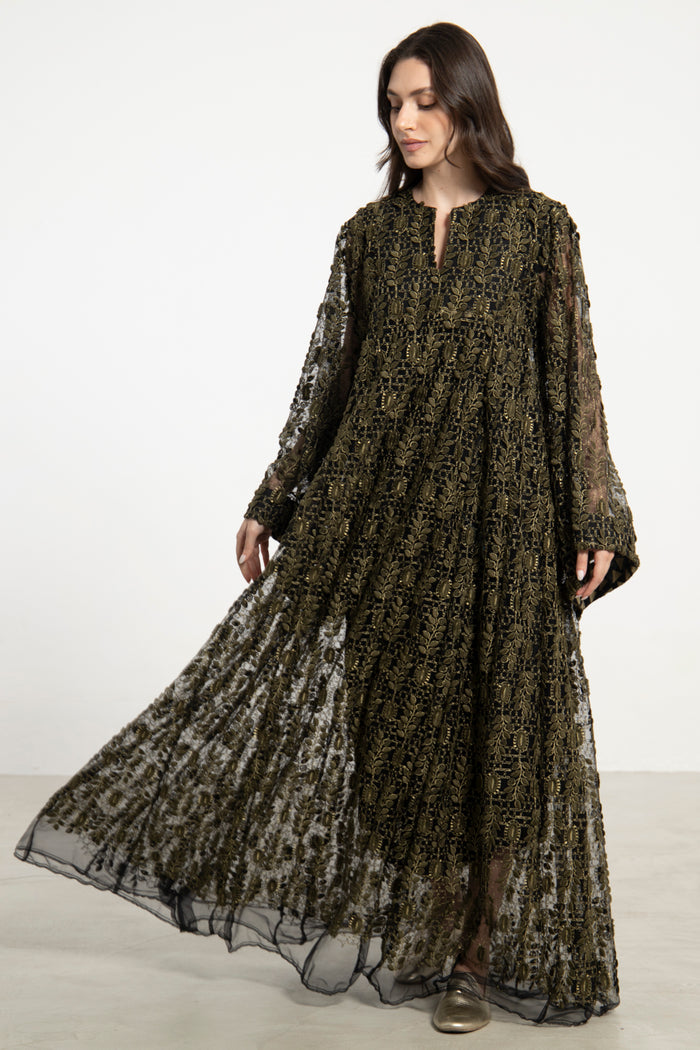 Samara Tulle Olive Dress