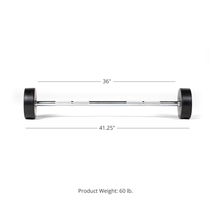 Scratch and Dent - Rubber Fixed Barbell | Straight | 60 LB - FINAL SALE