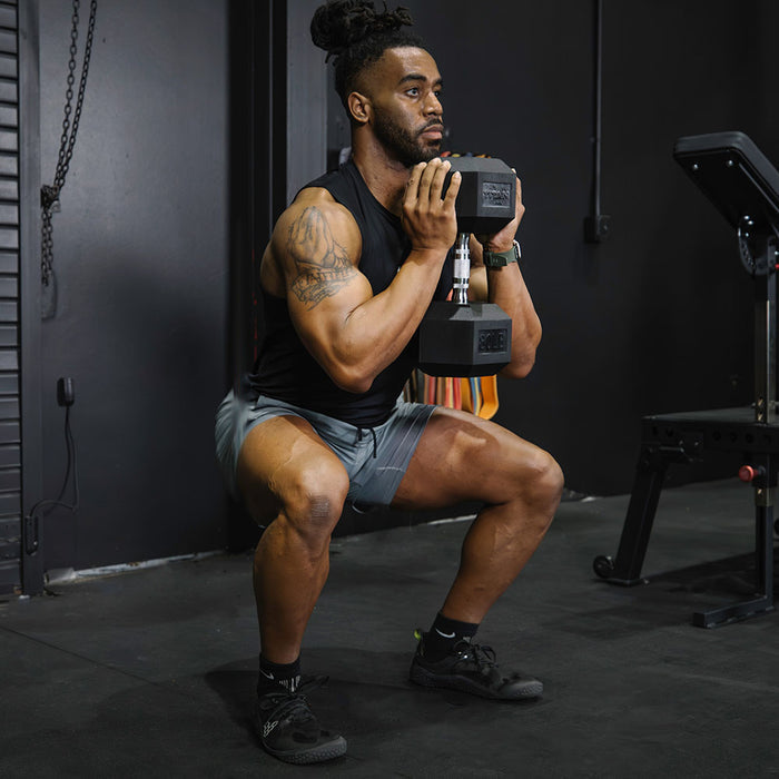 40 LB Rubber Hex Dumbbells
