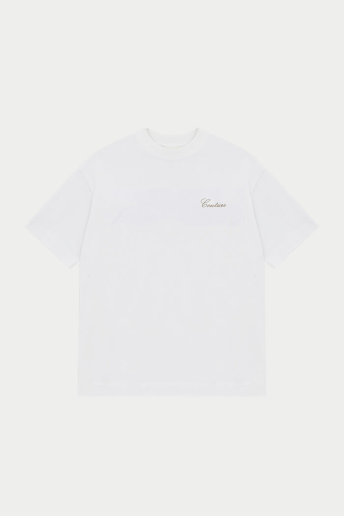 SCRIPT EMBROIDERED T-SHIRT - OFF WHITE