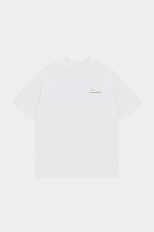 SCRIPT EMBROIDERED T-SHIRT - OFF WHITE
