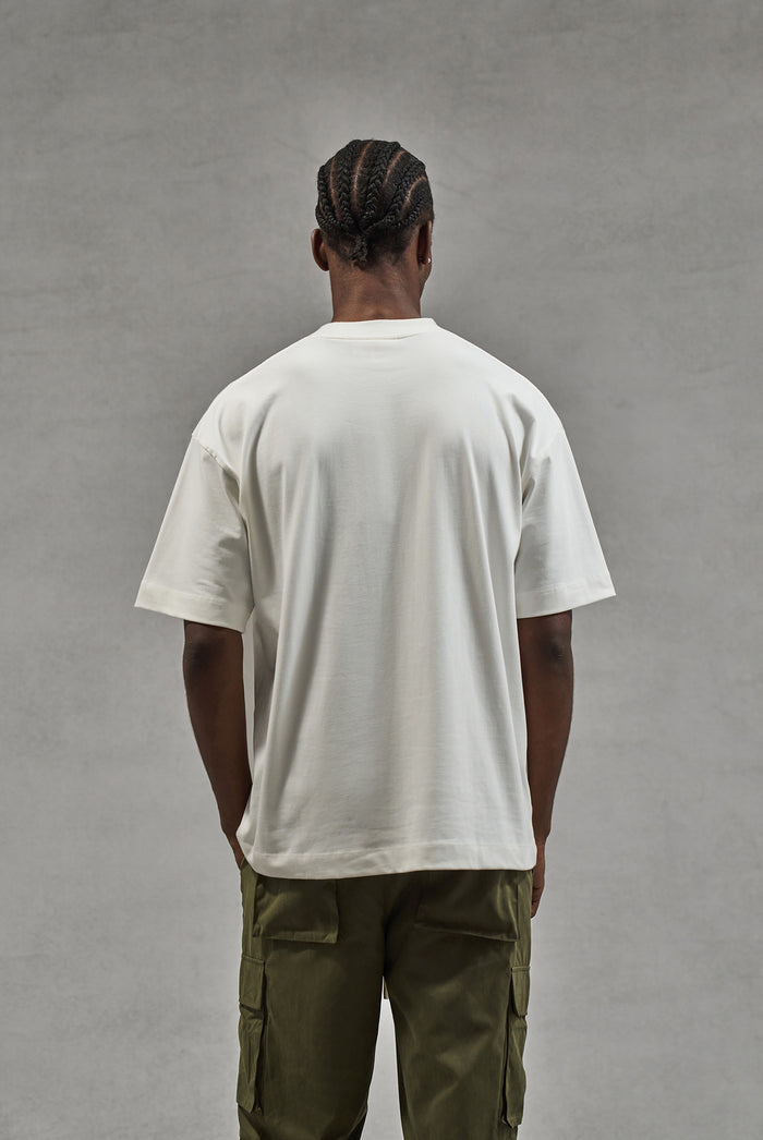 SCRIPT EMBROIDERED T-SHIRT - OFF WHITE