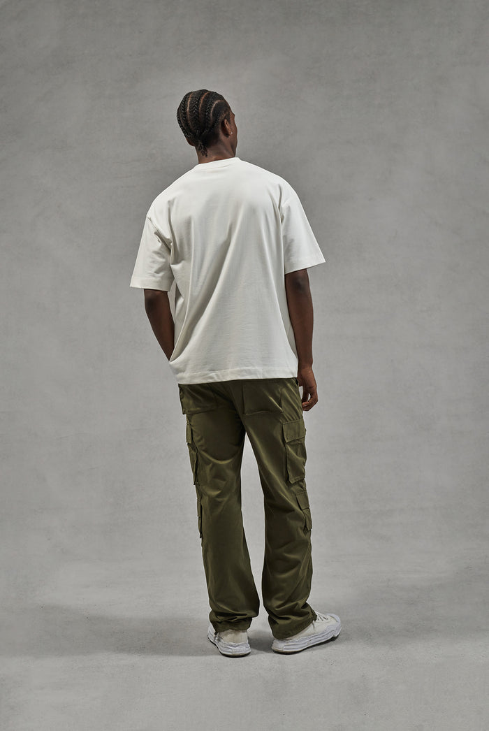 SCRIPT EMBROIDERED T-SHIRT - OFF WHITE