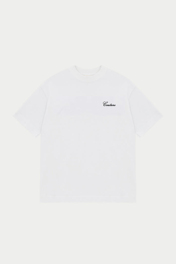SCRIPT EMBROIDERED T-SHIRT - WHITE