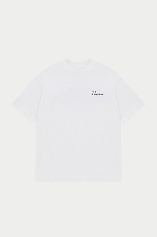 SCRIPT EMBROIDERED T-SHIRT - WHITE