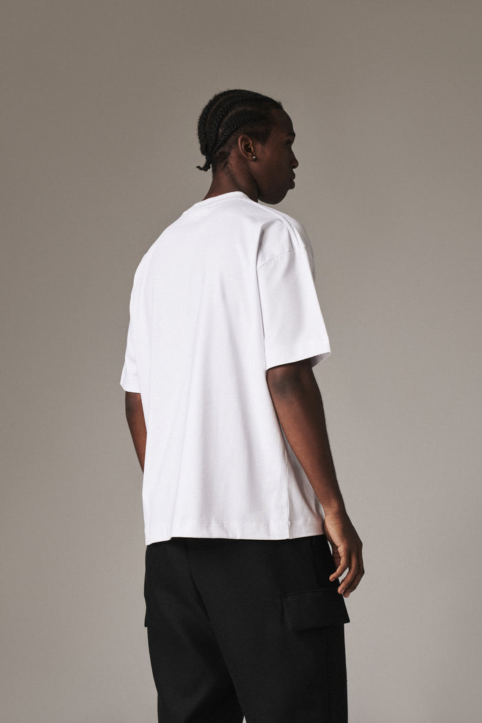 SCRIPT EMBROIDERED T-SHIRT - WHITE