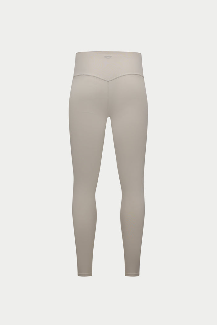 SCULPTING STRETCH EMBLEM LEGGINGS - BONE