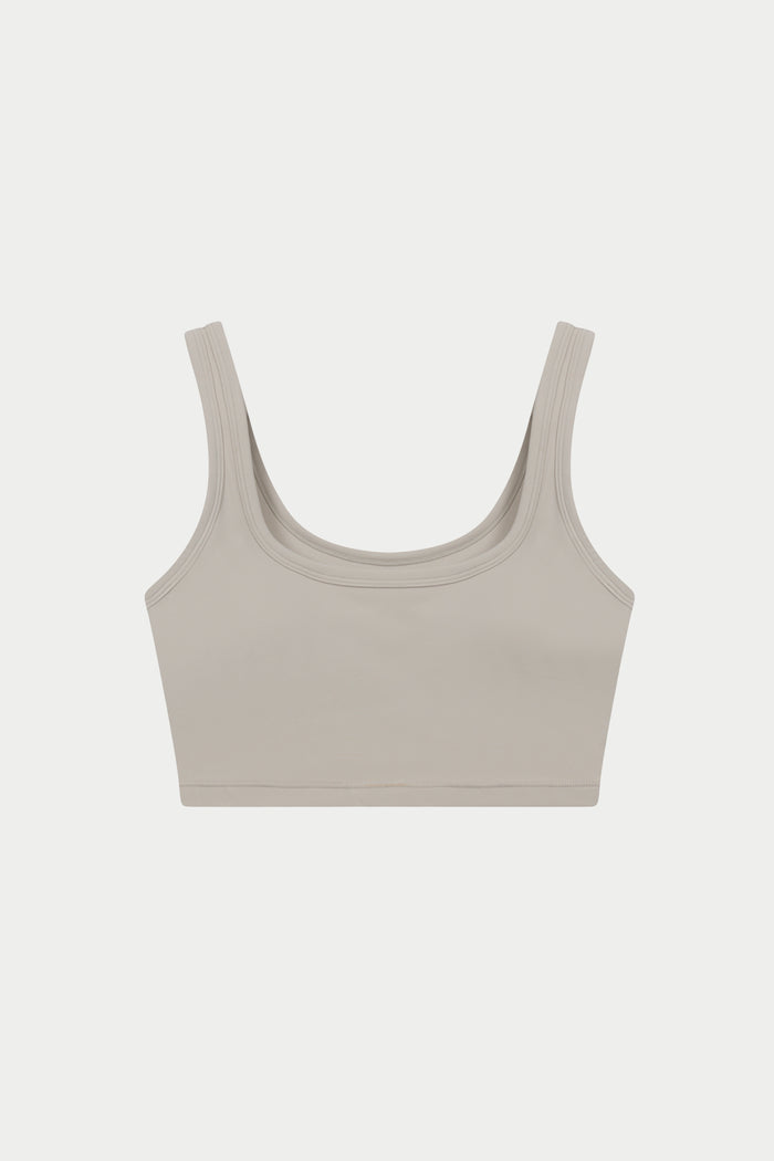 SCULPTING STRETCH EMBLEM SPORTS BRA - BONE