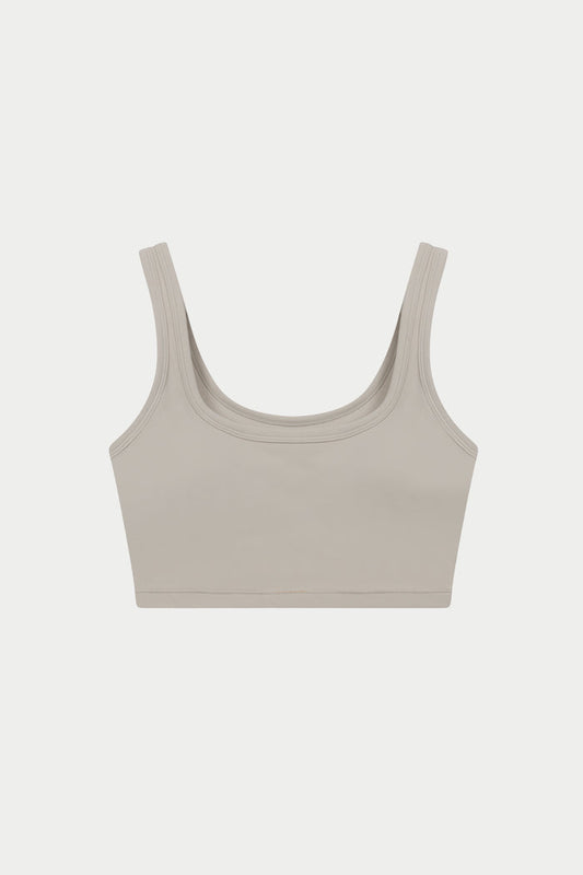 SCULPTING STRETCH EMBLEM SPORTS BRA - BONE