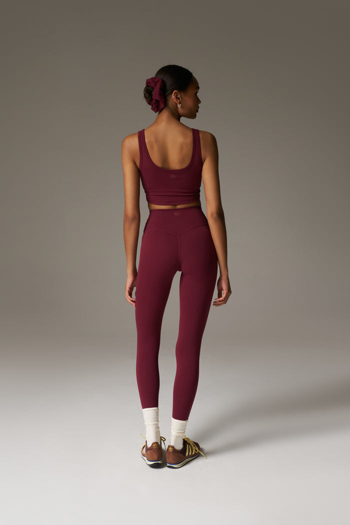 SCULPTING STRETCH EMBLEM SPORTS BRA - BURGUNDY