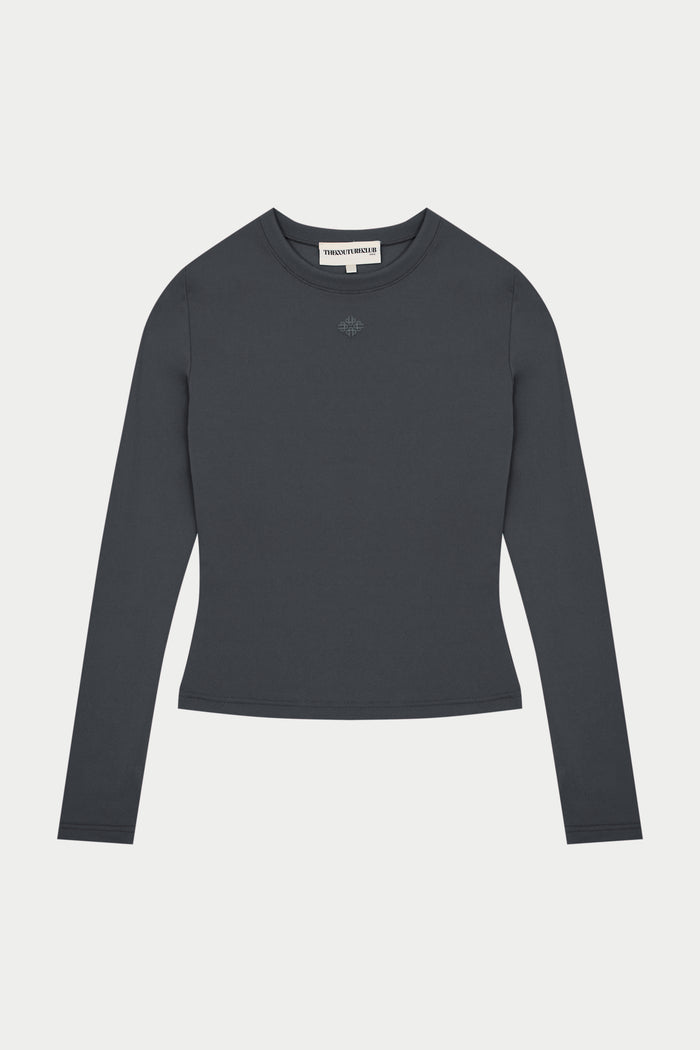 SCULPTING STRETCH LONG SLEEVE TOP - MIDNIGHT GREY
