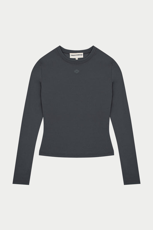 SCULPTING STRETCH LONG SLEEVE TOP - MIDNIGHT GREY