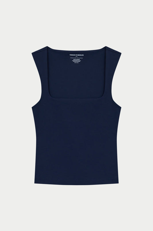 SCULPTING STRETCH SCOOP NECK TOP - DARK NAVY