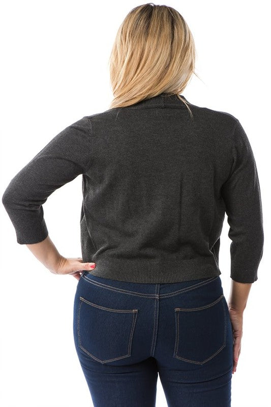 Short Cardi in Charcoal