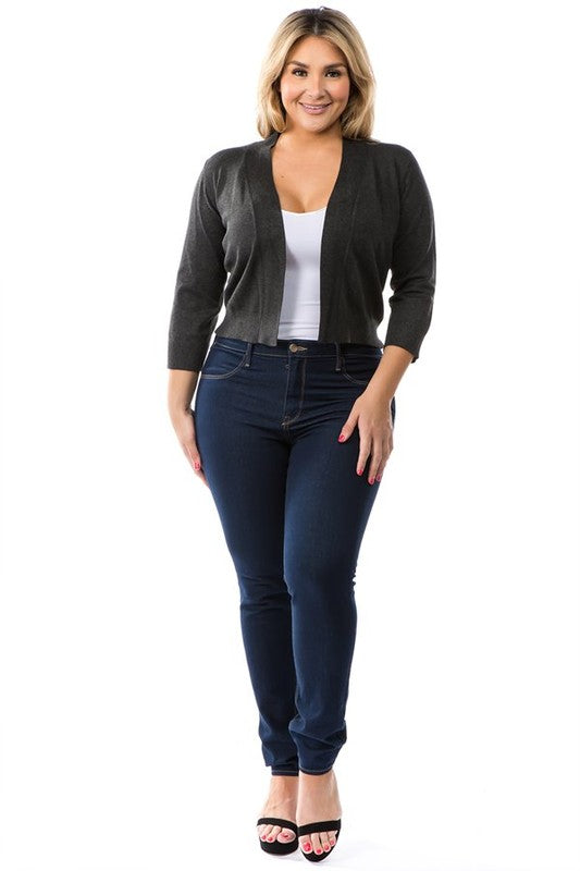 Short Cardi in Charcoal