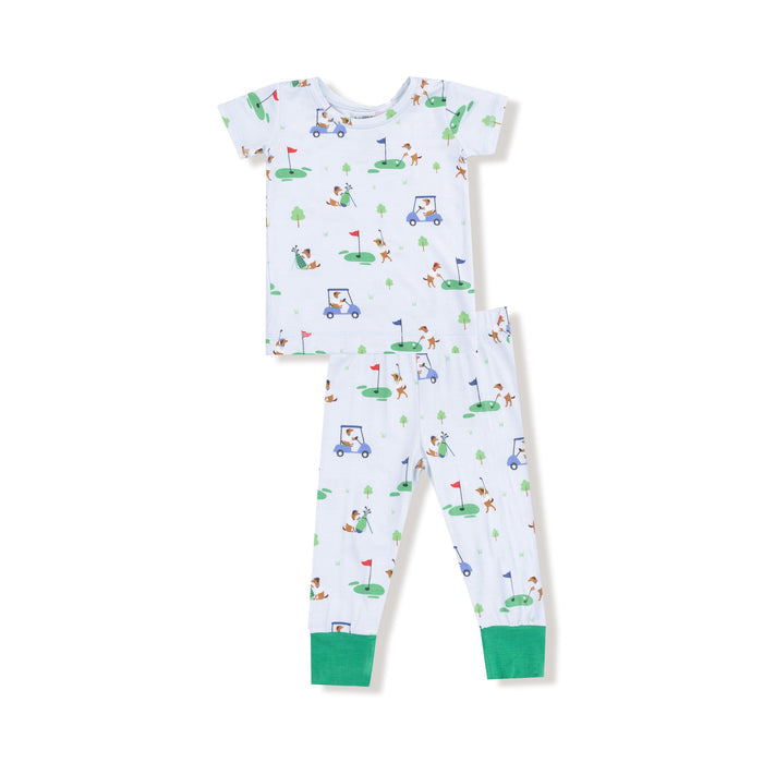 Short-Sleeve Loungewear Set - Dog Gone Golf - Wee Bee Baby Boutique