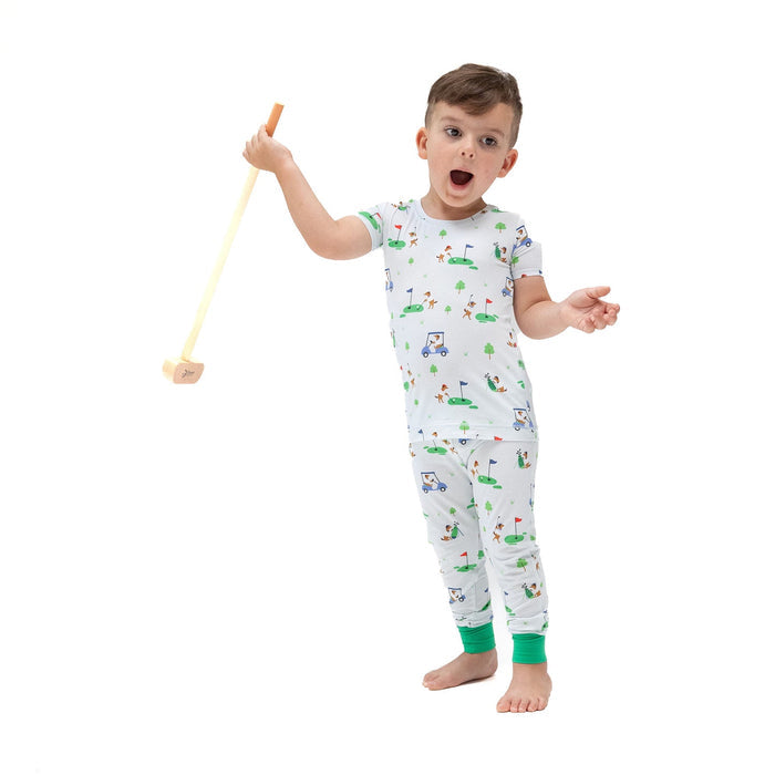 Short-Sleeve Loungewear Set - Dog Gone Golf - Wee Bee Baby Boutique
