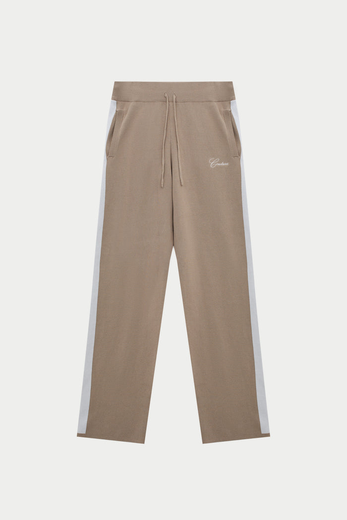 SIDE STRIPE KNITTED JOGGER - BEIGE