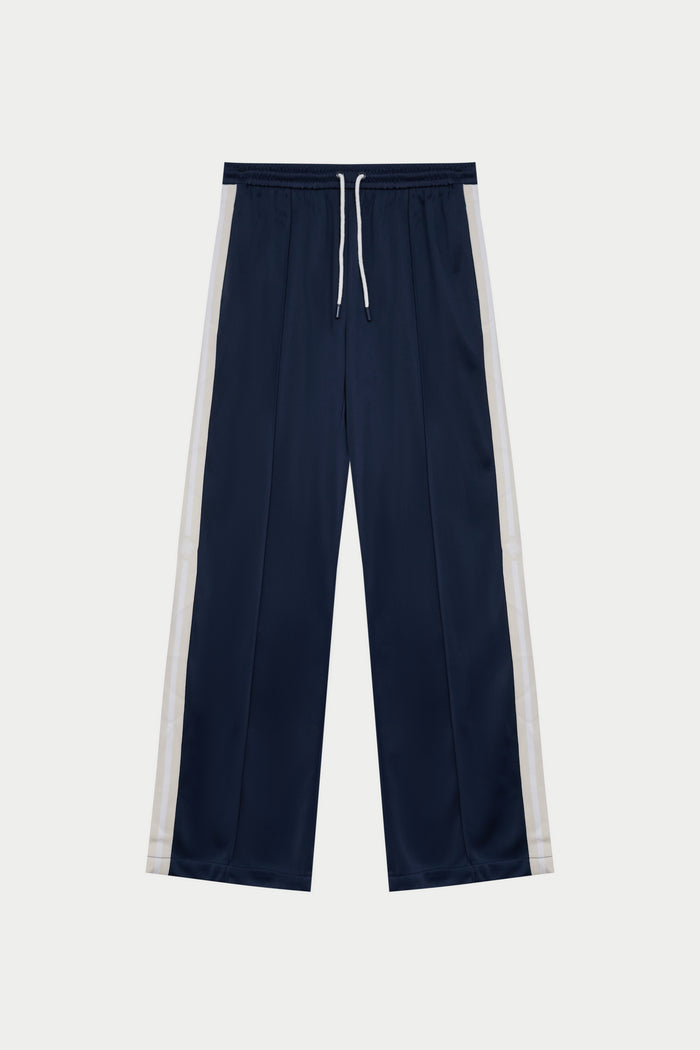 SIDE STRIPE WIDE LEG JOGGERS - NAVY