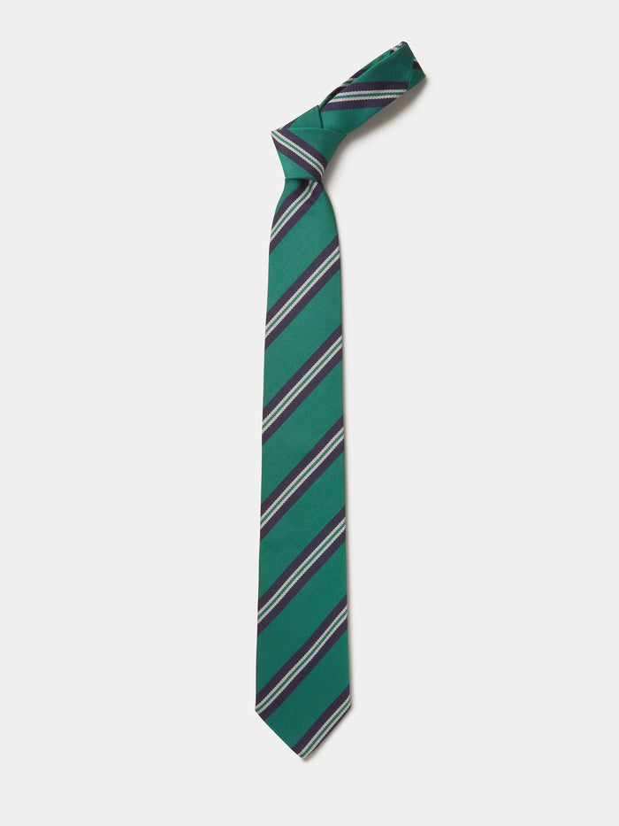 Aubin Green/Navy Club Stripe Silk Tie | Ties