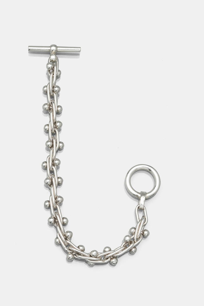 Silver Beaded Bracelet / Medium