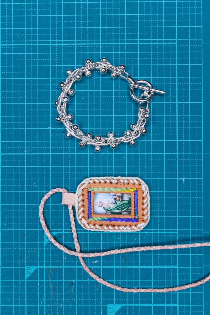 Silver Beaded Bracelet / Medium