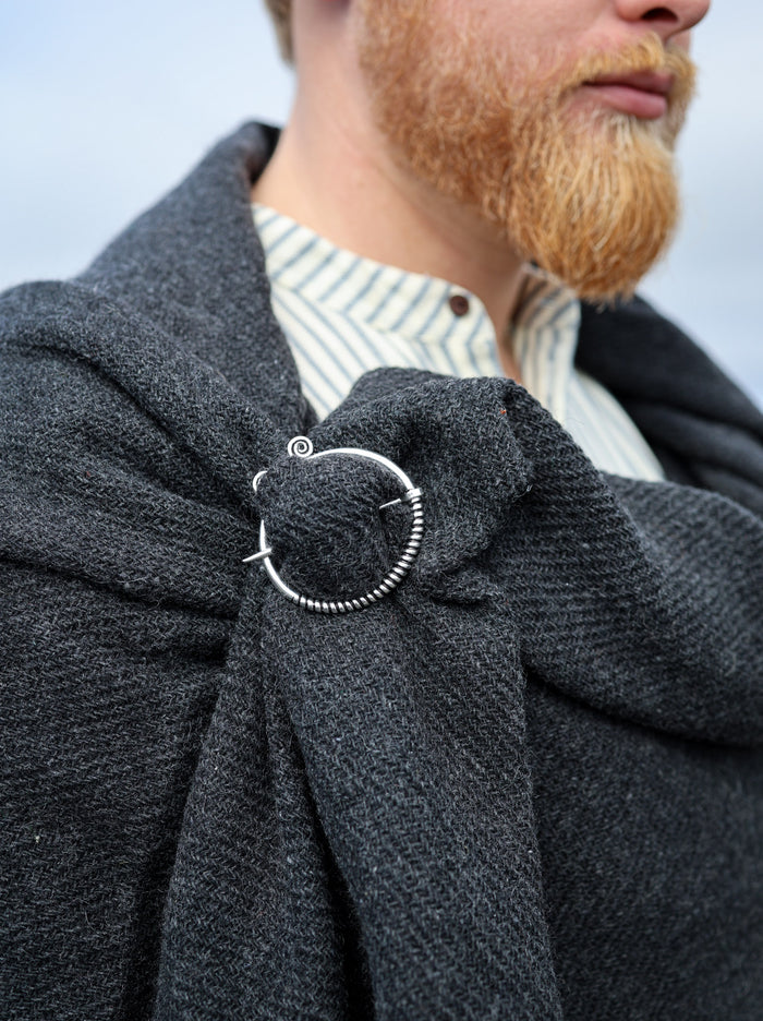 Silver Spiral Brooch and Shawl