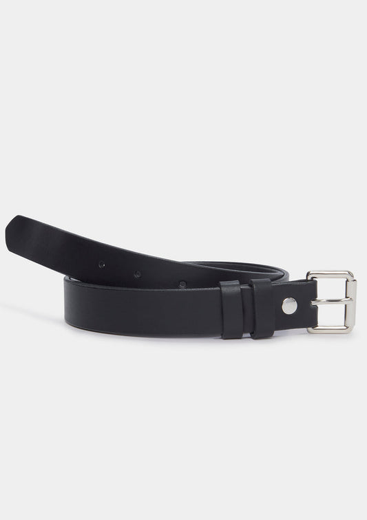 Sirplus x Tanner Bates Black Slim Leather Belt, Belt - SIRPLUS
