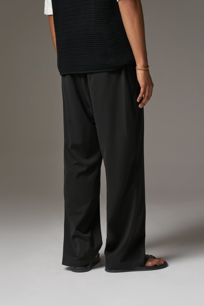 SMART TIE BELTED TROUSERS - BLACK