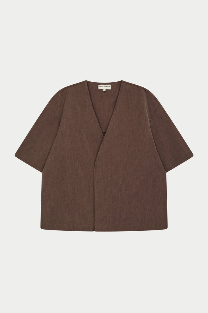 SMART WOVEN SHIRT - BROWN