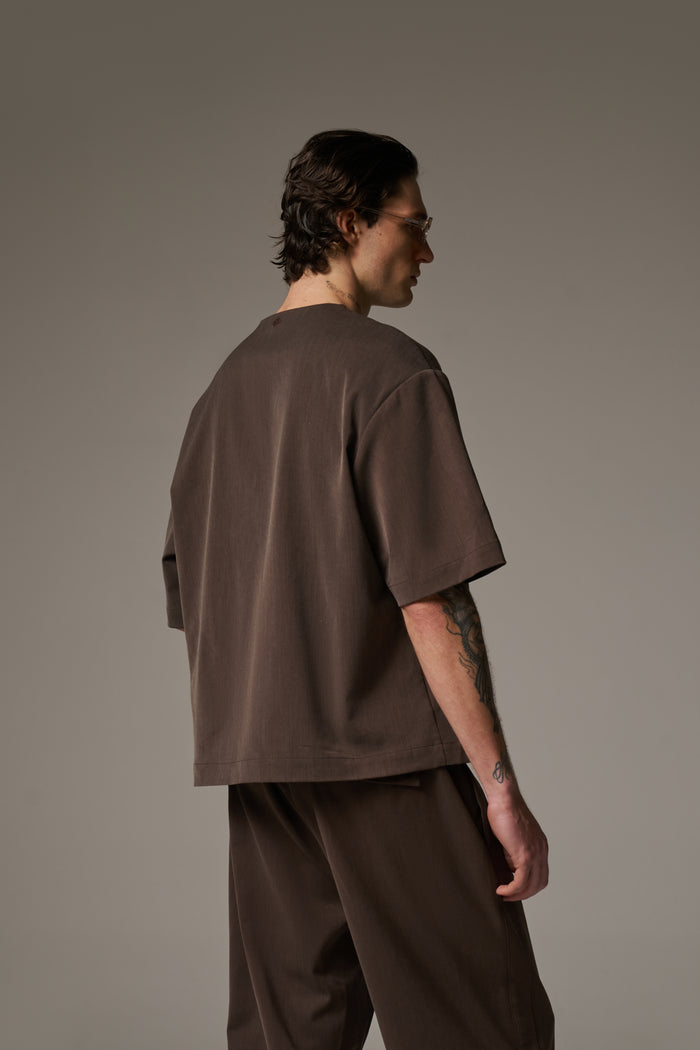 SMART WOVEN SHIRT - BROWN