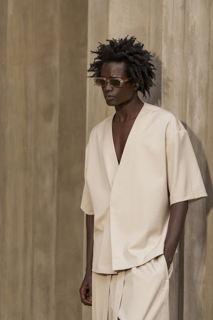 SMART WOVEN SHIRT - STONE