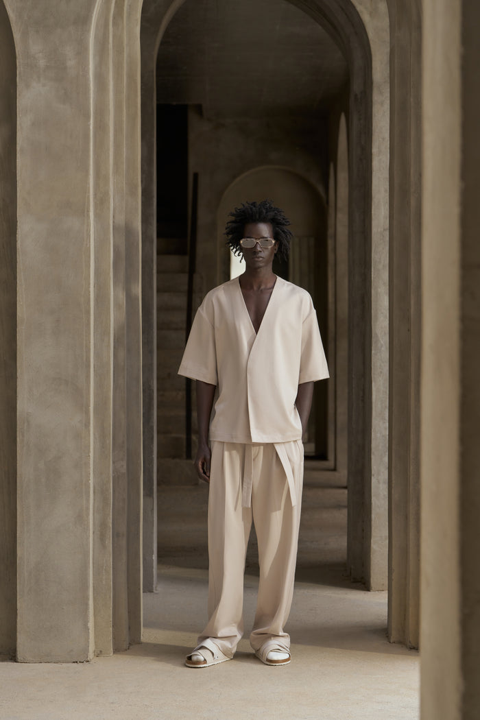 SMART WOVEN SHIRT - STONE